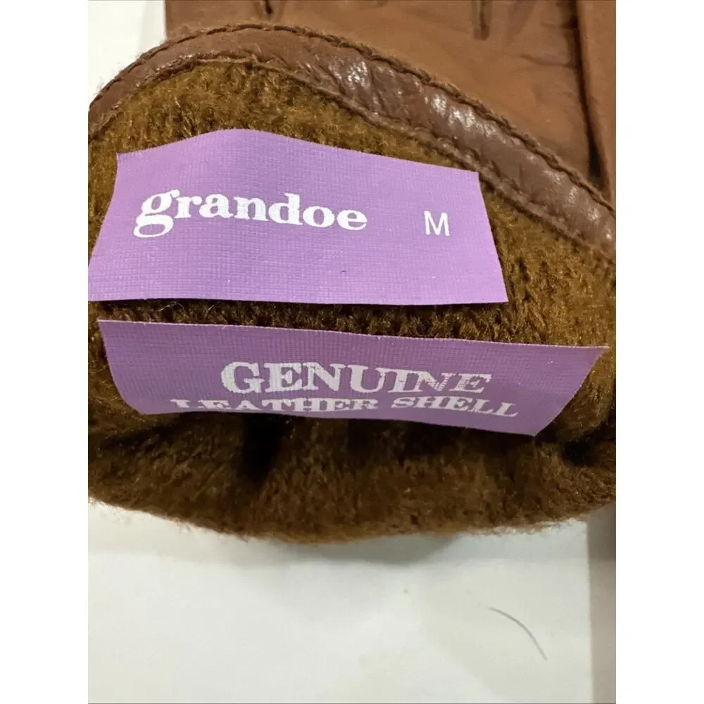 Vintage Grandoe Women’s Brown Leather Gloves Size M
